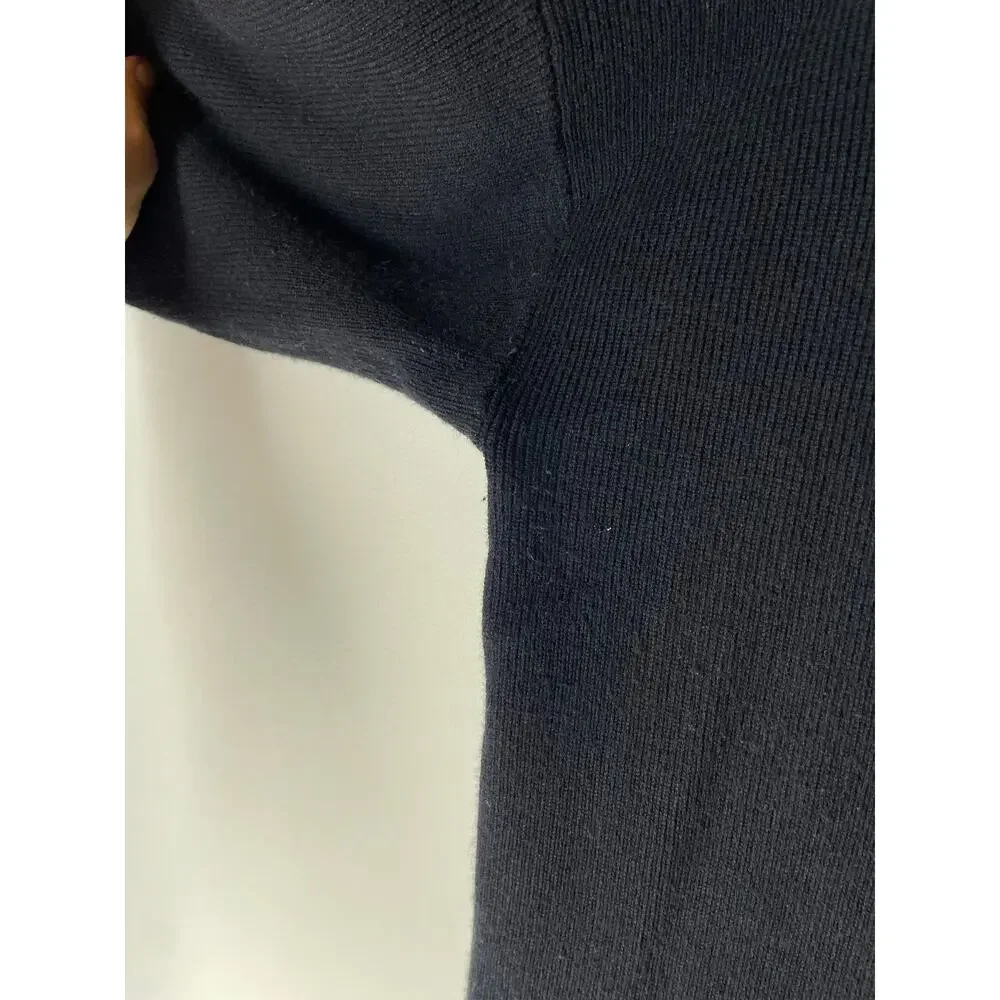 Chico's Black Funnel Neck Tie Front 3/4 Sleeve Sweater Knit Size 2 US Large - Picture 4 of 6